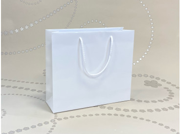 Luxusná darčeková taška biela lesklá 42x12x37 cm (Veľký formát, 170g)