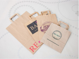 printing - brown  paper bags flat handles