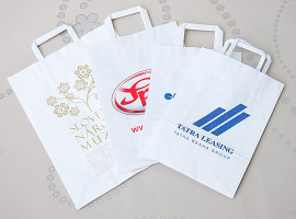printing - white paper bags flat handles