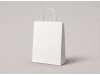 Biele papierové tašky s krúteným uchom 26x12x35 cm - BS26