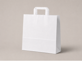 Papierová taška biela s plochým uchom 45x17x48 cm - od 0.220 €
