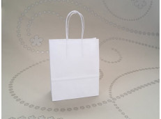 Biele papierové tašky s krúteným uchom 18x8x24 cm - BS18