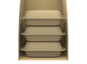 Brown paper bag | 32×21×28 cm | catering / gastro | brown kraft | flat handle