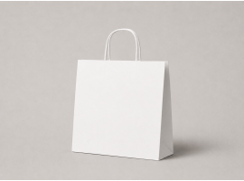 Biele papierové tašky s krúteným uchom 35x14x36 cm - BS3536