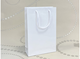 Luxusná papierová taška biela bez lamina 16x8x25 cm