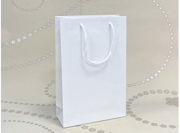 Luxusná papierová taška biela bez lamina 16x8x25 cm