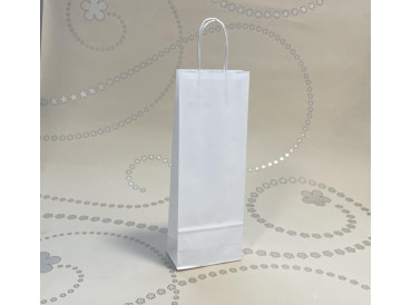 Biela papierová taška so stáčaným uchom 14x9x39 cm