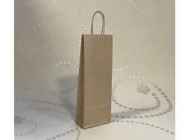 Hnedá papierová taška so stáčaným uchom 14x9x39 cm - HS14 -r wine