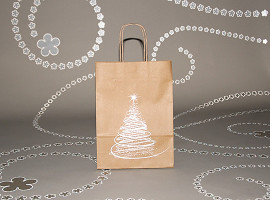 vianočné papierové tašky s motívom - stromček  HS32