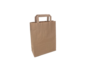 Malá hnědá kraftová taška 18×8×22 cm – ploché ucho - od 0,080 €