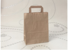 papierová taška hnedá s plochým uchom 18x8x22 cm - od 0.055 €
