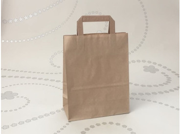 papierová taška hnedá s plochým uchom  22x9x28 cm  - od 0.075 €