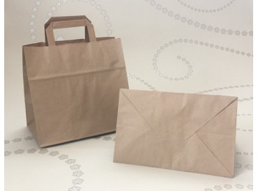 papierová taška hnedá s plochým uchom  32x21x28 cm HP32-e gastro
