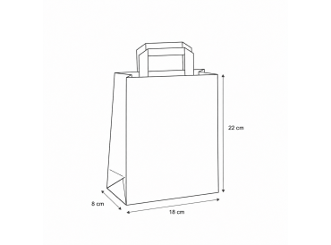 Papierová taška biela s plochým uchom 18x9x22 cm - od 0.095 €