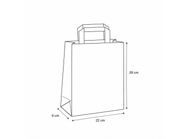 Papierová taška biela s plochým uchom 22x9x28 cm - od 0.105  € 