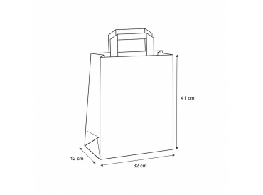 Papierová taška biela s plochým uchom 32x12x41 cm - od 0.145 €