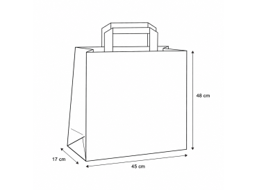 Papierová taška biela s plochým uchom 45x17x48 cm - od 0.220 €