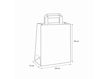Papierová taška biela s plochým uchom 26x12x35 cm - od 0.125 €