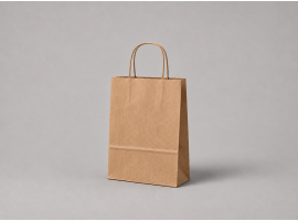 Brown paper bag | 14×8×21 cm | brown kraft | twisted handle