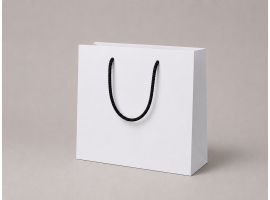 Biela luxusná papierová taška | 42×12×37 cm | bez laminácie | čierne ušká