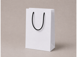 Biela luxusná papierová taška | 32×13×40 cm | A3 | bez laminácie | čierne ušká