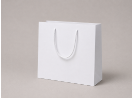 Biela luxusná papierová taška 250g | 31×10×24 cm | bez laminácie | bavlnené ušká