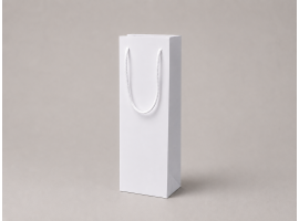 Biela luxusná taška na víno | 12×9×39 cm | matné lamino | textilné ucho