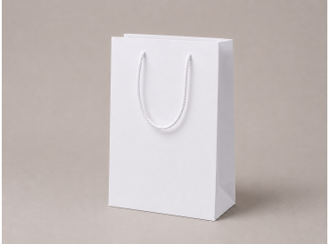 Biela luxusná papierová taška | 32×13×40 cm | A3 | bez laminácie | textilné ušká