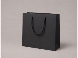 Čierna luxusná papierová taška 250g | 31×10×24 cm | bez laminácie | bavlnené ušká