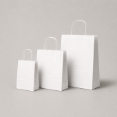 White paper bags with twisted handle