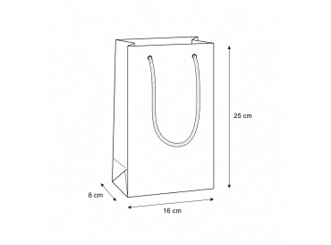 White luxury paper bag | 16×8×25 cm | A5 | without lamination | textile handles