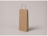 Hnedá papierová taška | 14×8×39 cm | na víno | ryhovaný kraft | krútené ucho
