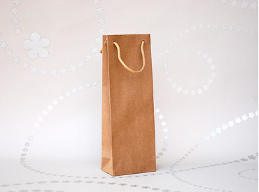 Hnedá EKO Premium taška na fľašu 12x9x39 cm