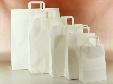 Papierová taška biela s plochým uchom 45x17x48 cm - od 0.220 €