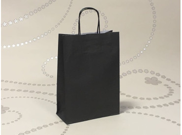 Čierna papierová taška s krúteným uchom 18x8x22 cm